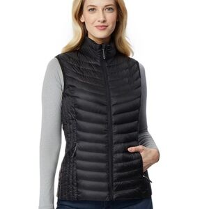 HeatKeep XXL Down Feather Nylon Nano Packable Quilted Black Vest zip running